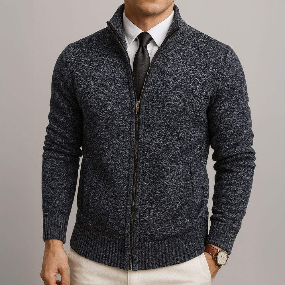 Cardigan Zippé En Lain Mérinos