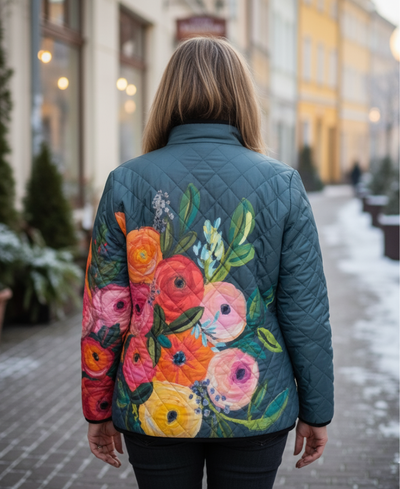 Alice – Veste Matelassée à Motif Floral Vintage